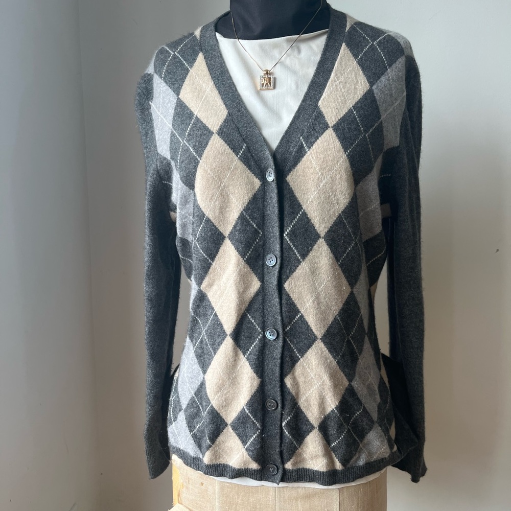 Saks Fifth Avenue Cashmere Cardigan (White shirt not included)